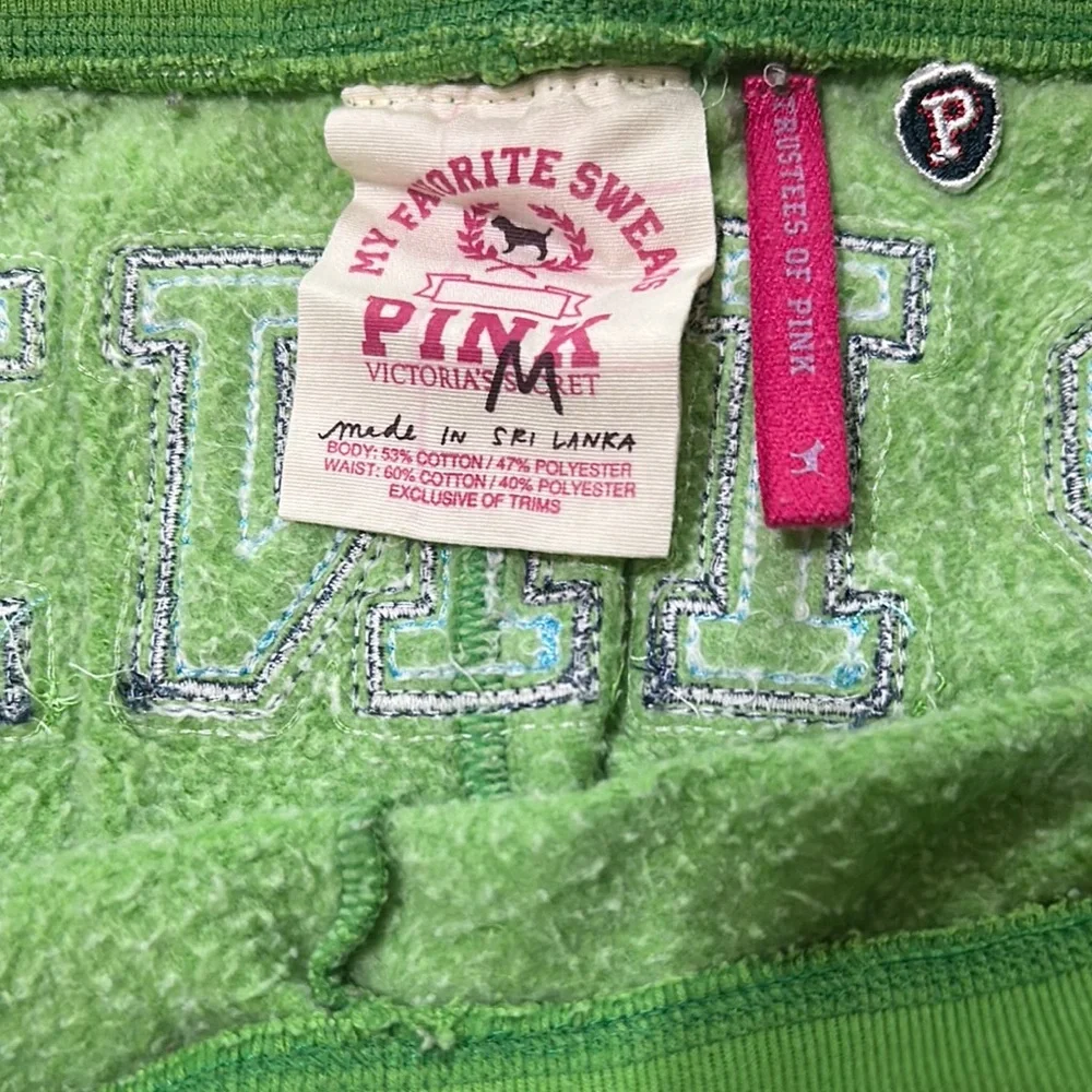 PINK Victoria’s Secret Green Crop Sweatpants - Size M - Picture 7 of 7